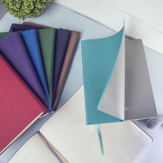 Записная книжка B5 "Biggy" в клетку, зелёная