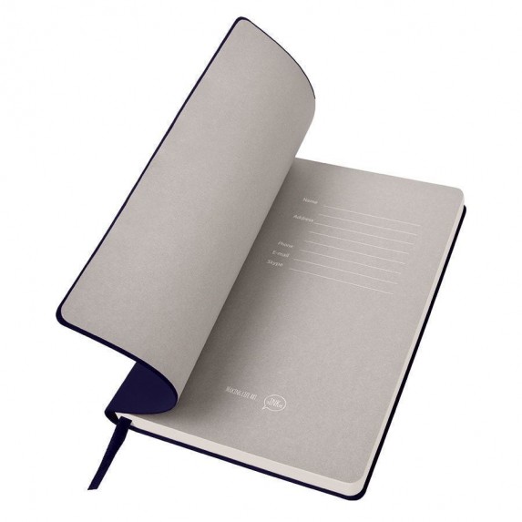 Записная книжка B5 "Biggy" в клетку, тёмно-синяя