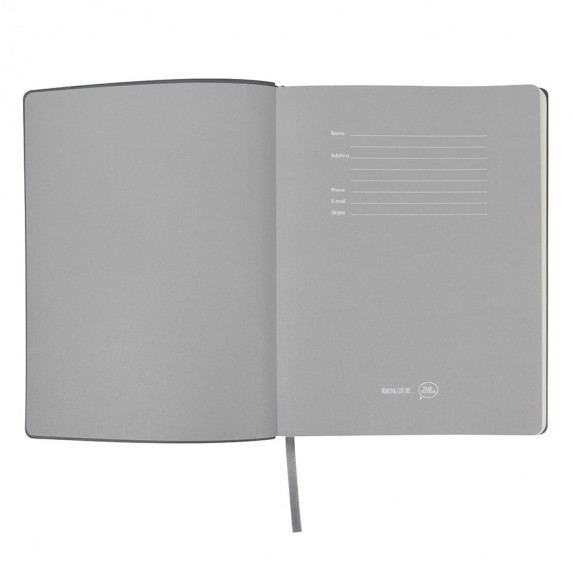 Записная книжка B5 "Biggy" в клетку, серая