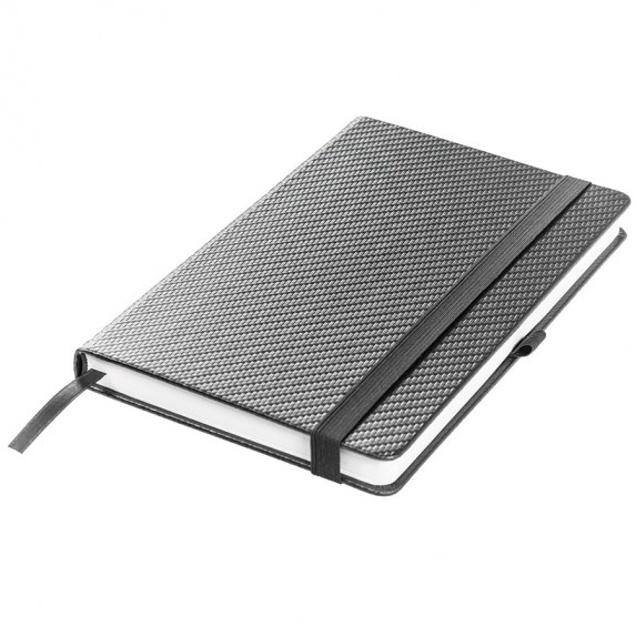Записная книжка A5 "Barry" в клетку, тёмно-серая